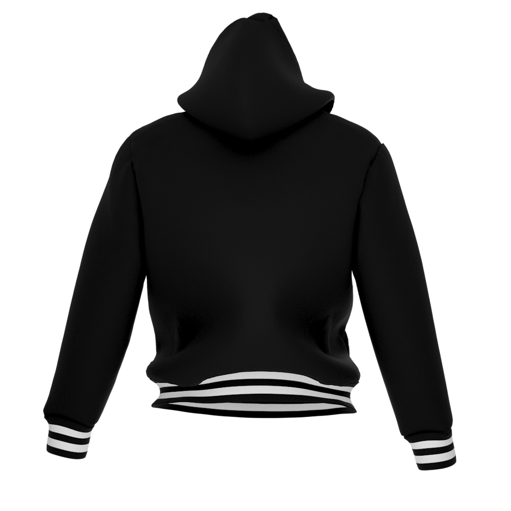 CHENILLE VARSITY HOODIE - BLACK