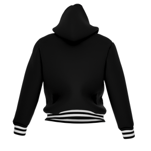 CHENILLE VARSITY HOODIE - BLACK