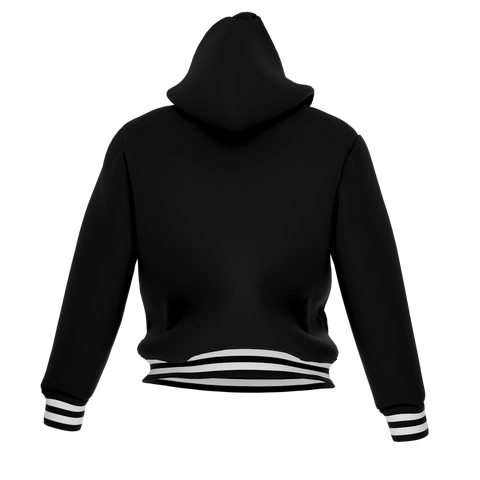 CHENILLE VARSITY HOODIE - BLACK