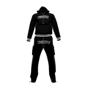 CHENILLE VARSITY TRACK SET - BLACK