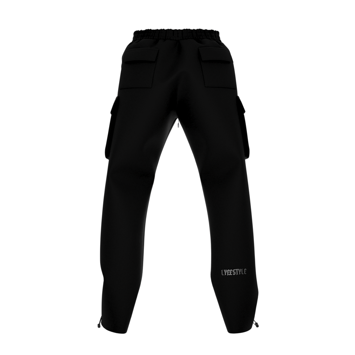 CHENILLE VARSITY CARGO PANTS - BLACK