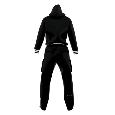 CHENILLE VARSITY TRACK SET - BLACK