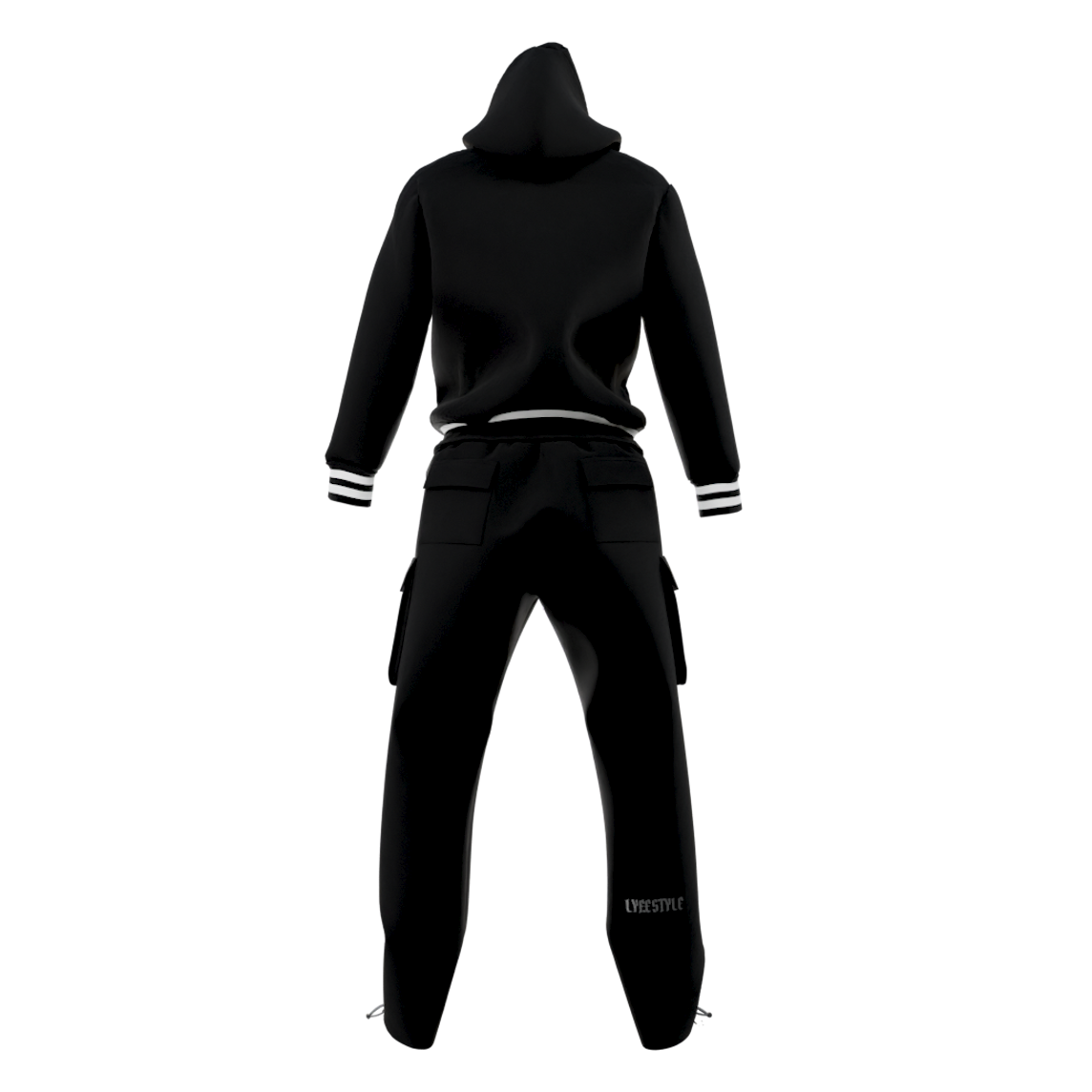 CHENILLE VARSITY TRACK SET - BLACK